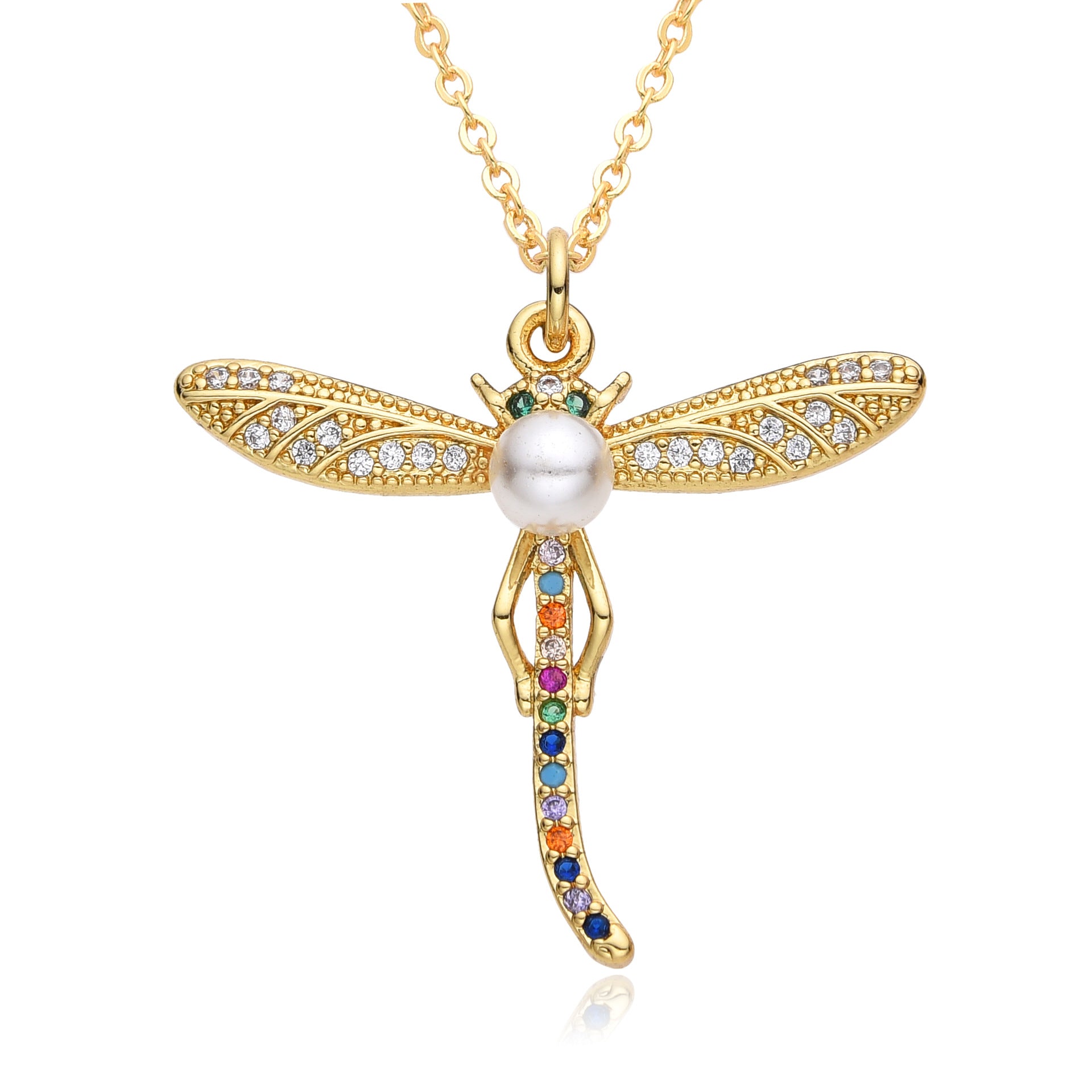 Wholesale  fashion personality Dragonfly panda necklace