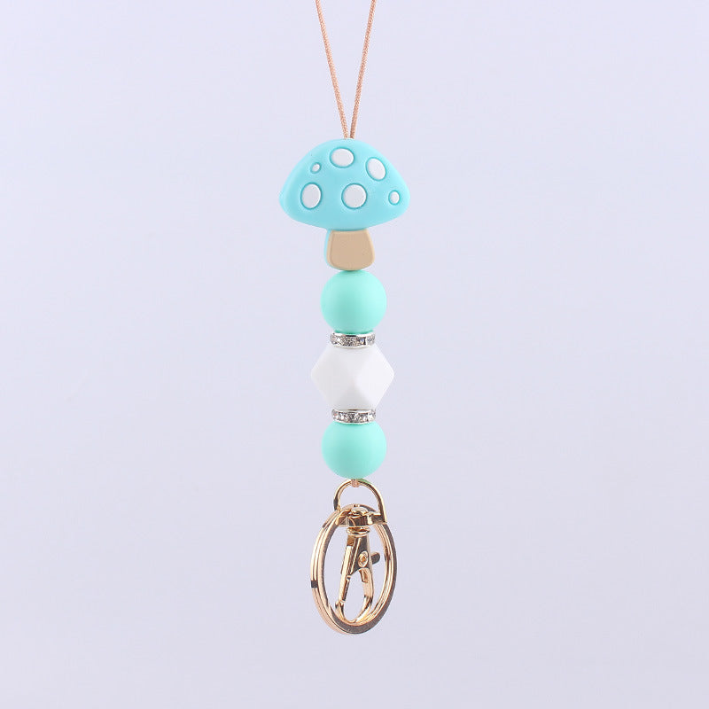Wholesale Cartoon Mushroom Silicone Bead Necklace Pendant Keychain ACC-KC-GuangTian020