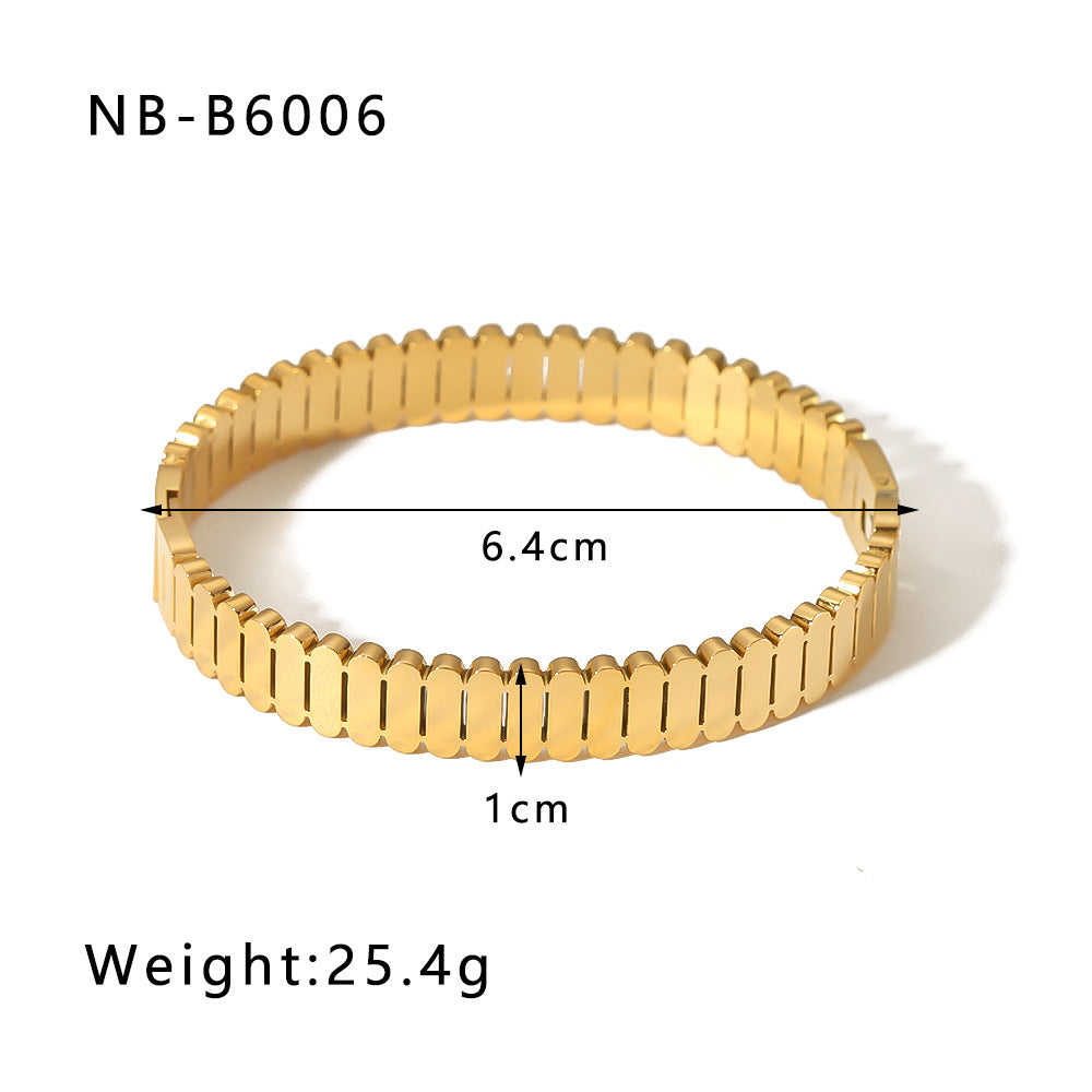 Wholesale Zircon Bracelet Numbers Rhombus Pattern Five-pointed Star Stainless Steel Gold-plated Bracelet ACC-BT-Xiny012