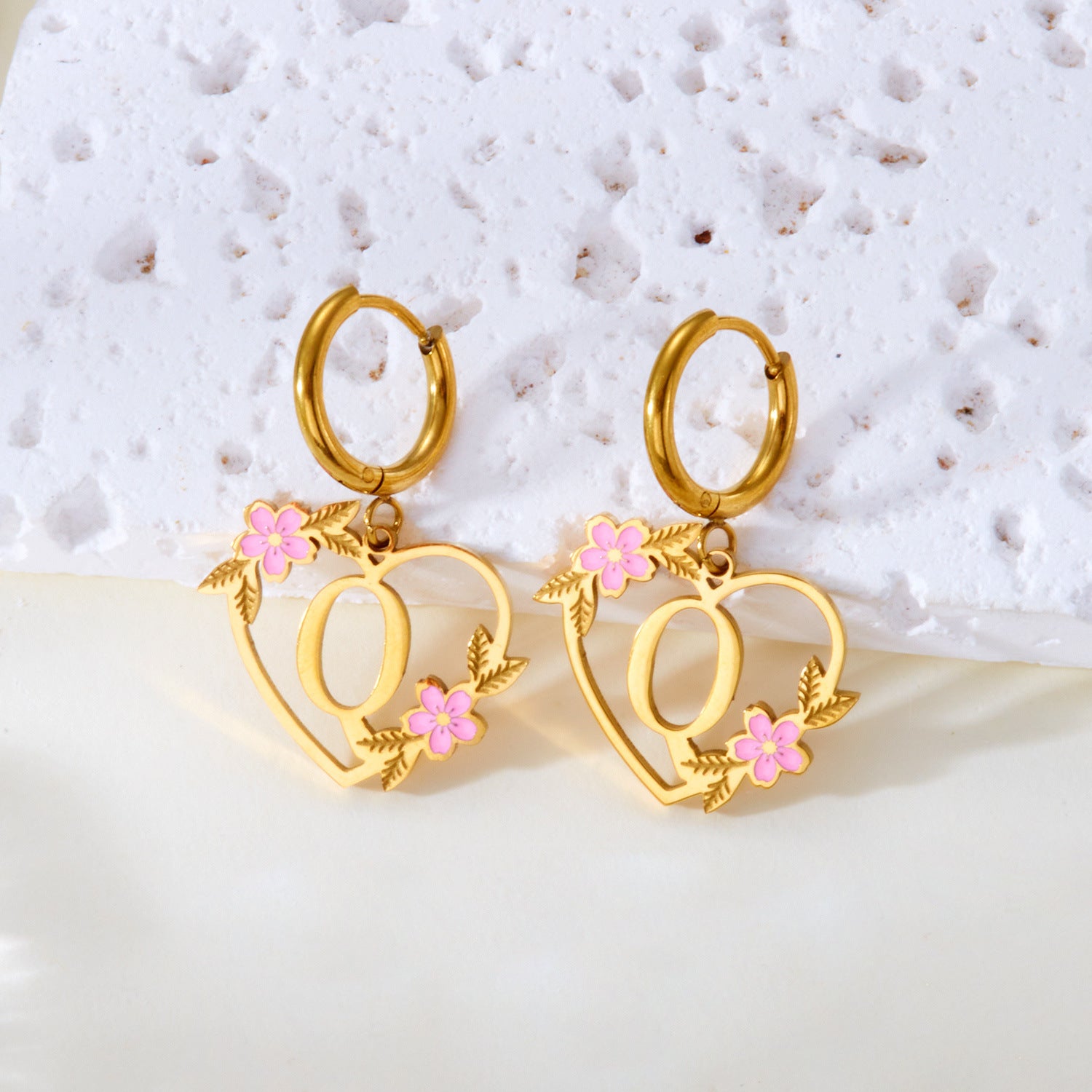 Wholesale Luxury Cut Out Stainless Steel 26 English Letter Earrings