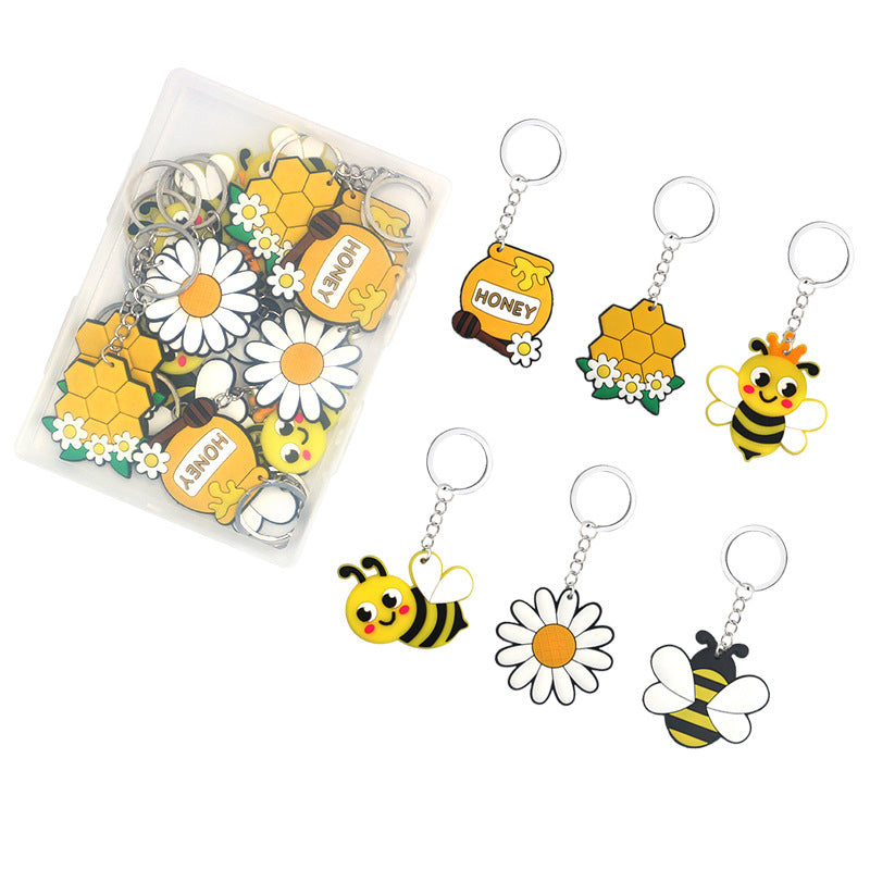 Wholesale PVC cartoon bee keychain