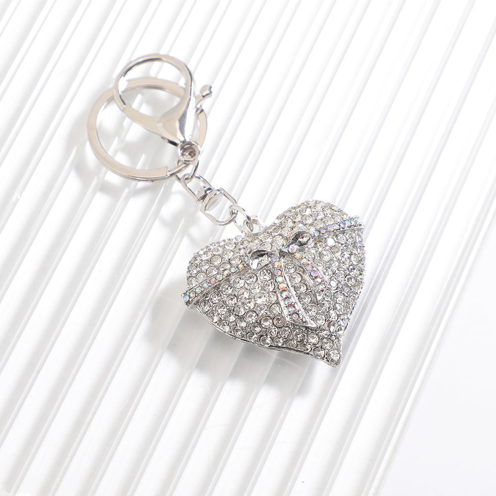 Wholesale Trendy Bow Heart Keychain Zinc Alloy Bag Charm Car Key Accessory Gift