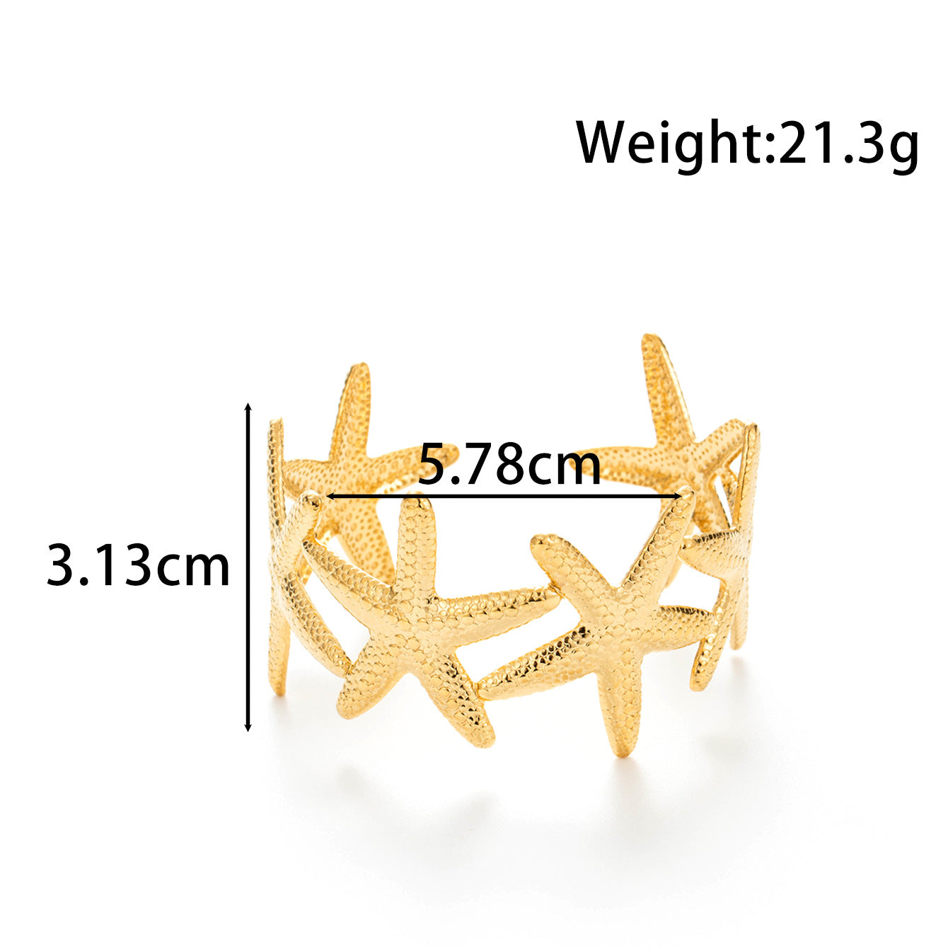 Wholesale   titanium starfish love line  opening adjustable bracelet