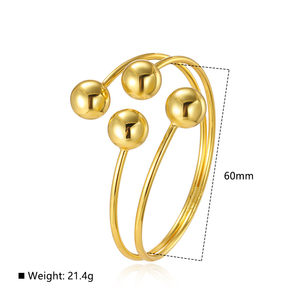 Wholesale  hollow beads double-layer woven bracelet