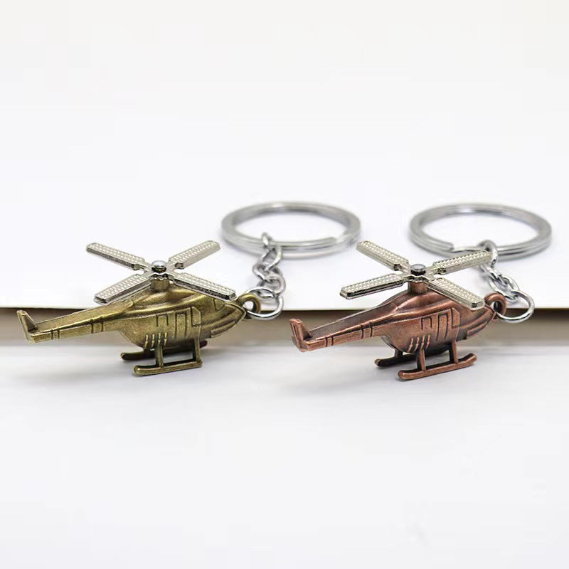 Wholesale Vintage Creative 3D Helicopter Car Keychain