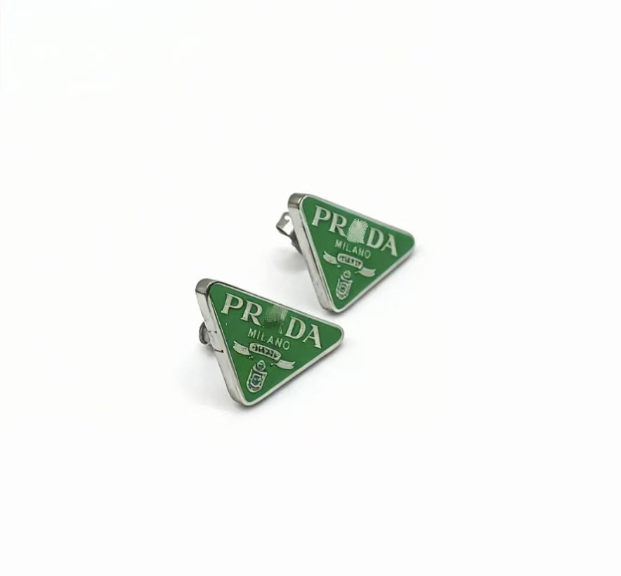Wholesale ACCVIP Titanium Steel Light Luxury Enamel Inverted Triangle Stud Earrings