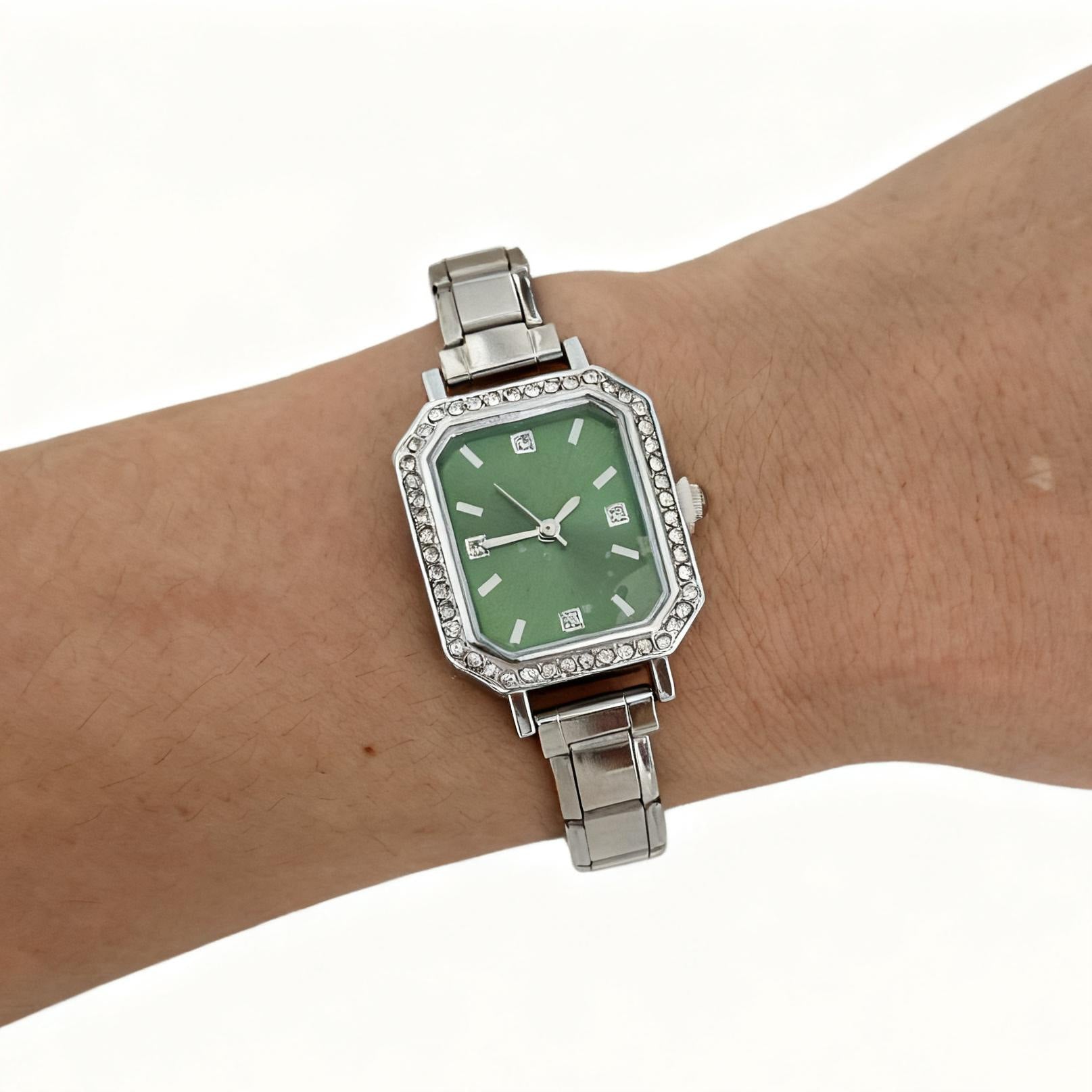 Wholesale square shape diamond-encrusted  DIY watch