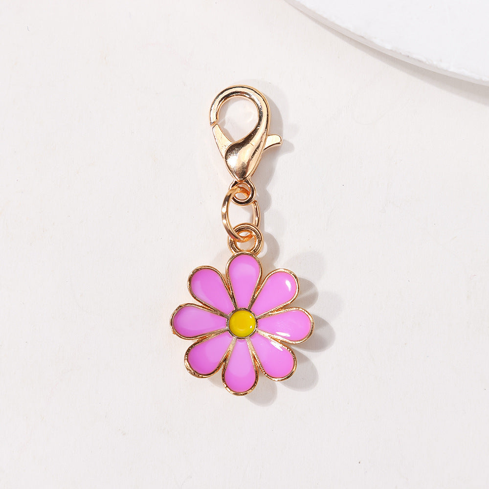 Wholesale 10pcs/pack Alloy Oil Drop  Flower Pendant DIY Universal Buckle Pendant Necklace Earrings Keychain Shoe Bag Jewelry Pendant