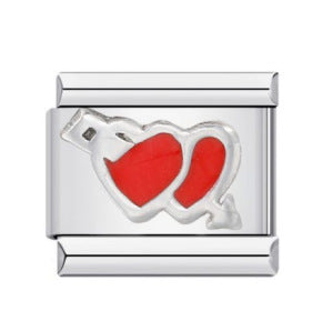 Wholesale Italian Charm Bracelet 9mm DIY Splicing Removable Heart Pattern Stainless Steel Composable Bracelet