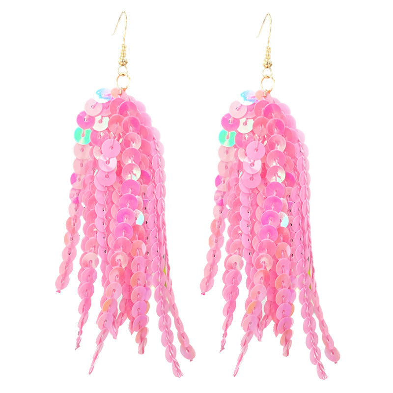 Wholesale 2 Pairs/pack Valentine's Day Glitter Pink Atmosphere Earrings ACC-ES-HY223