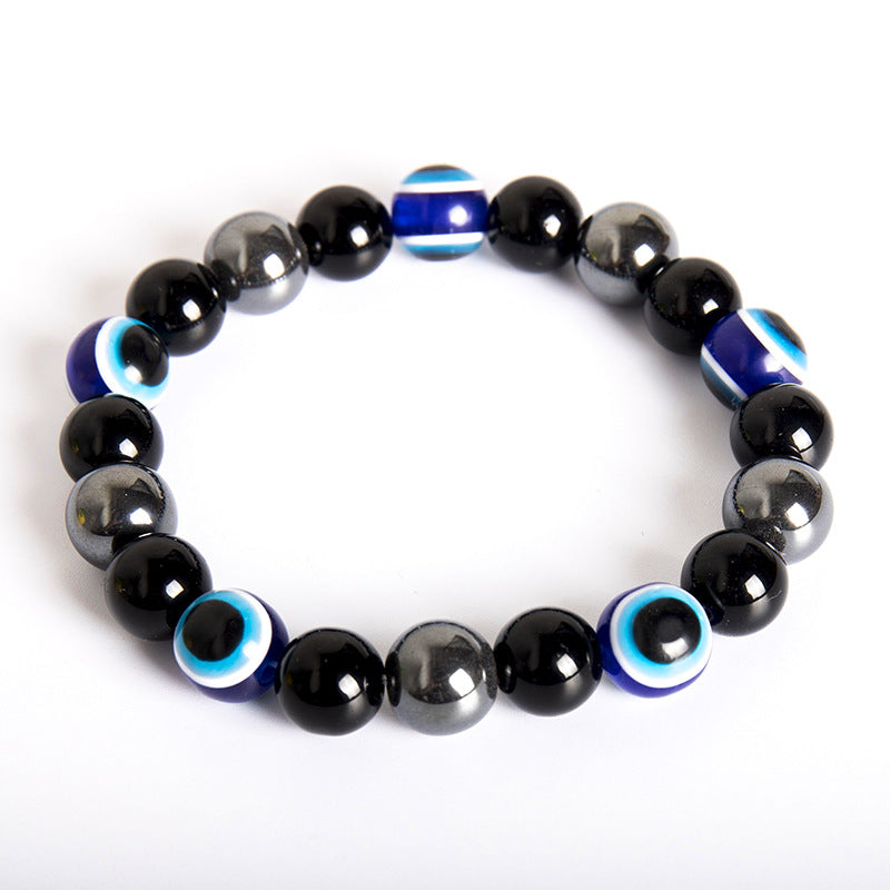 Wholesale 2pcs Evil Eye Obsidian Bracelet Single Circle Beaded Bracelet ACC-BT-Xinc006