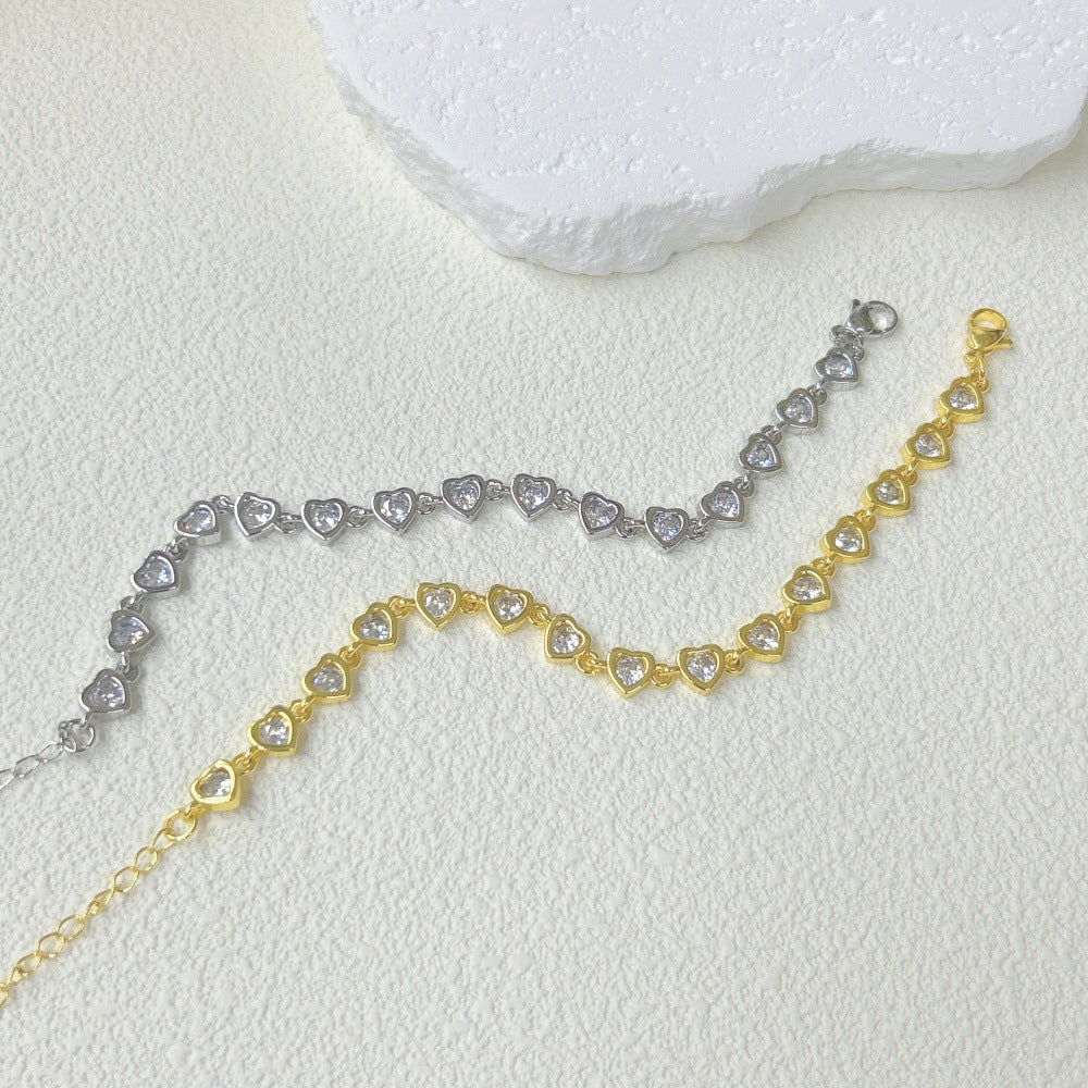 Wholesale  Plated 18K Flower Love Five-pointed Star Zircon Bracelet