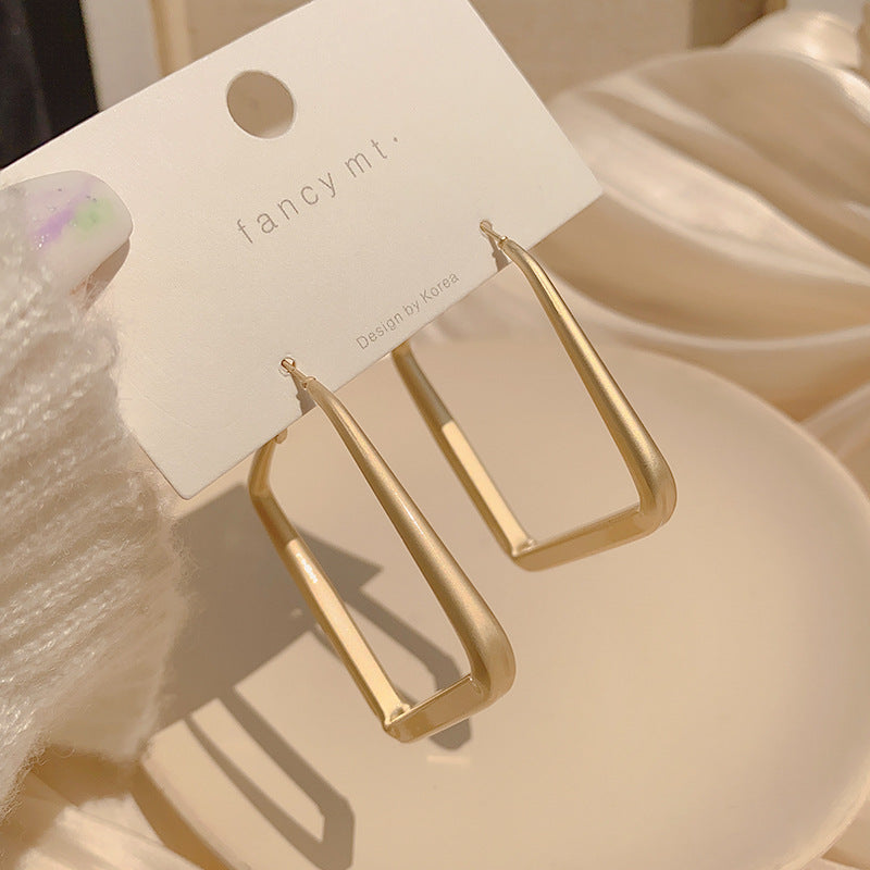 Wholesale 925 silver needle exaggerated geometric metal earrings