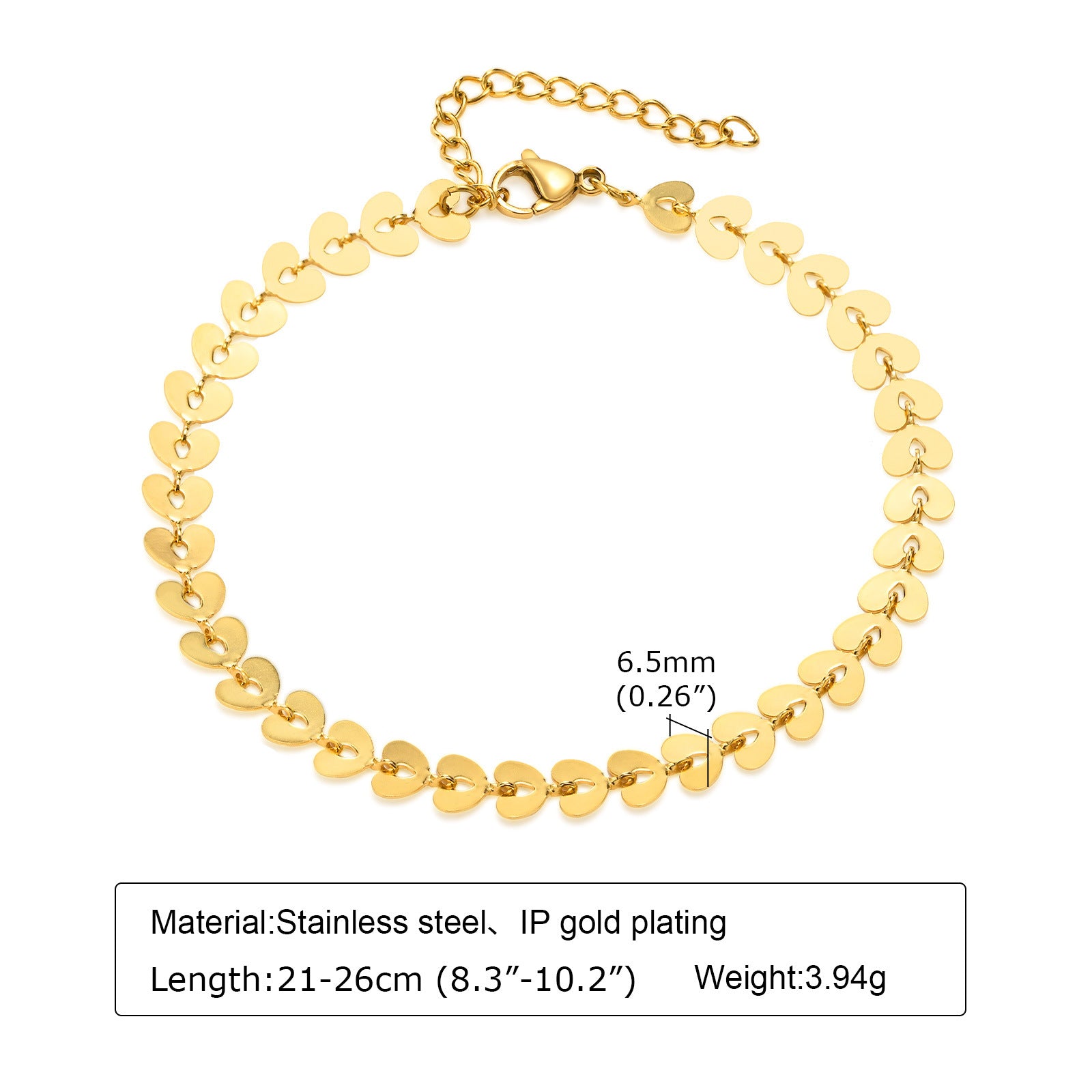 Wholesale Stainless Steel Geometric Anklet For Women Beach Style Fashion Jewelry Accessory