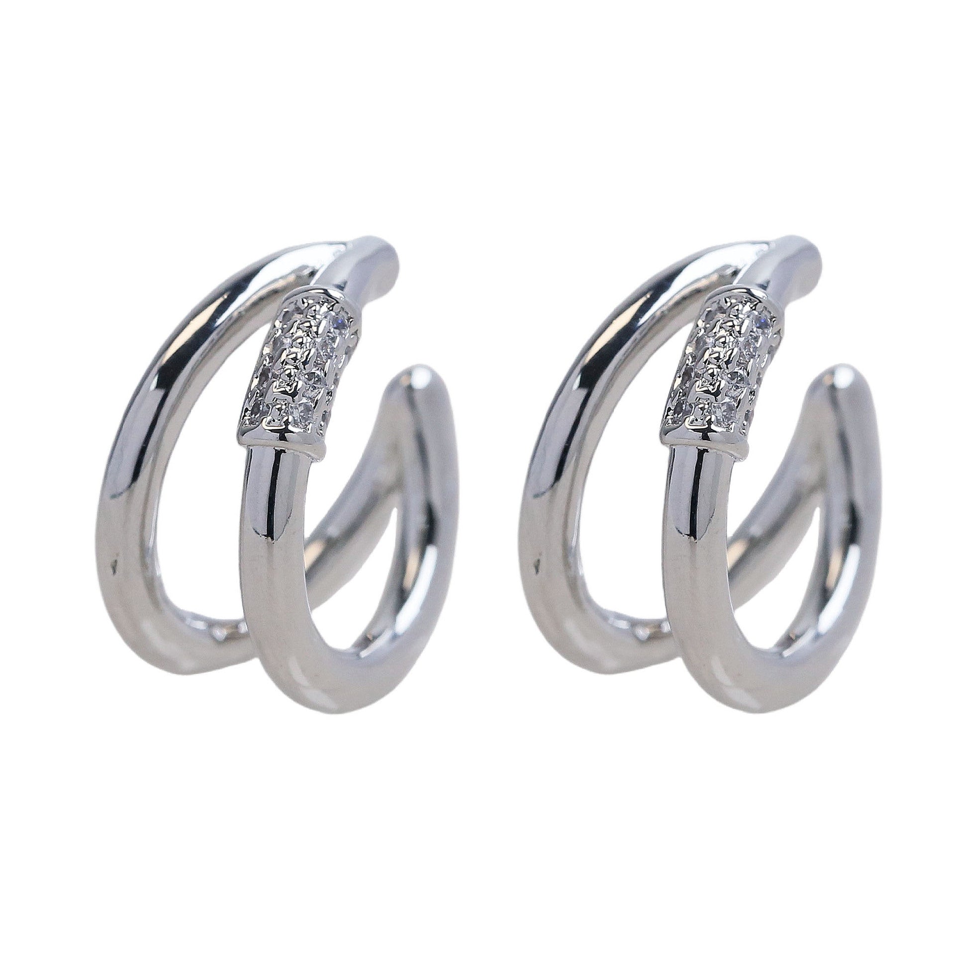 Wholesale  18k Gold Platinum Brass C Earrings