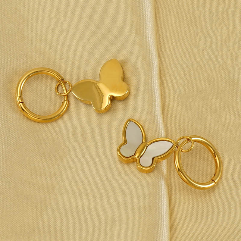 Wholesale  stainless steel butterfly earrings  light luxury earrings