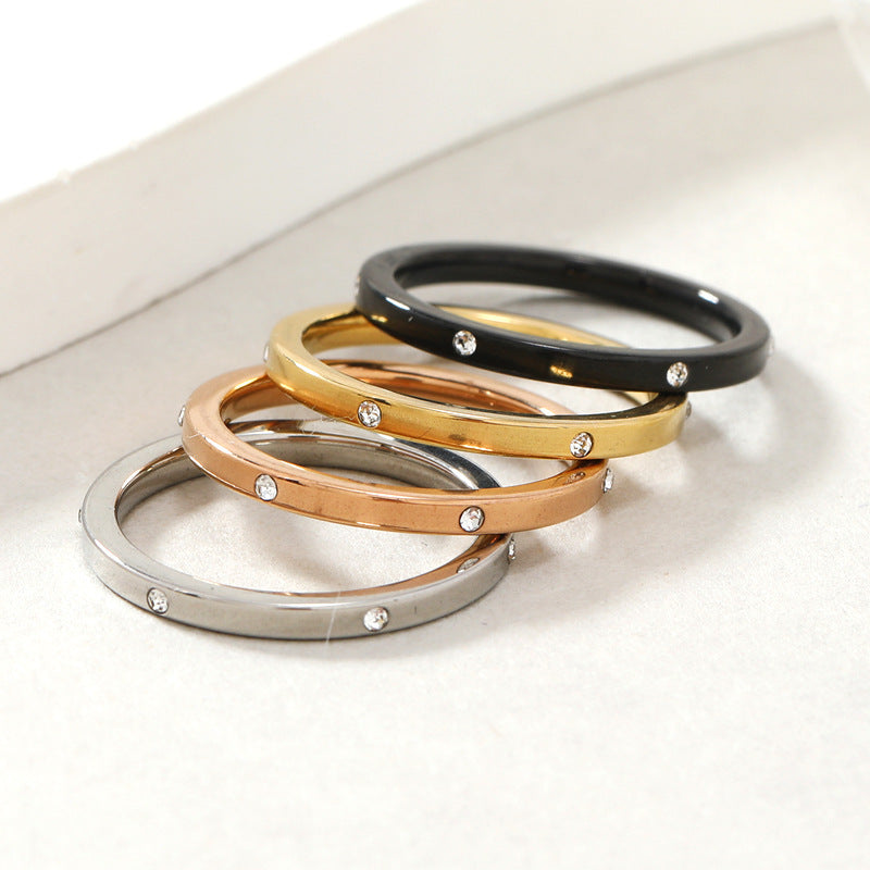 Wholesale Stainless Steel Micro Diamond Four Piece Rings Set ACC-RS-WangG008