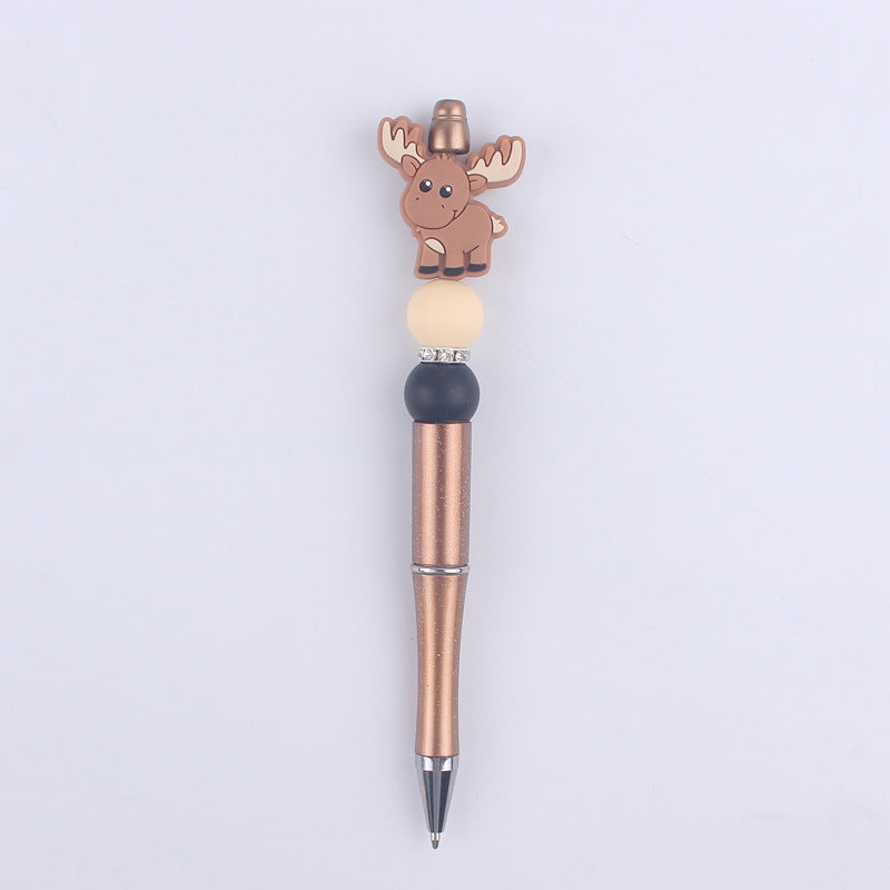 Wholesale  creative  cartoon animal cow silicone beads beaded pen