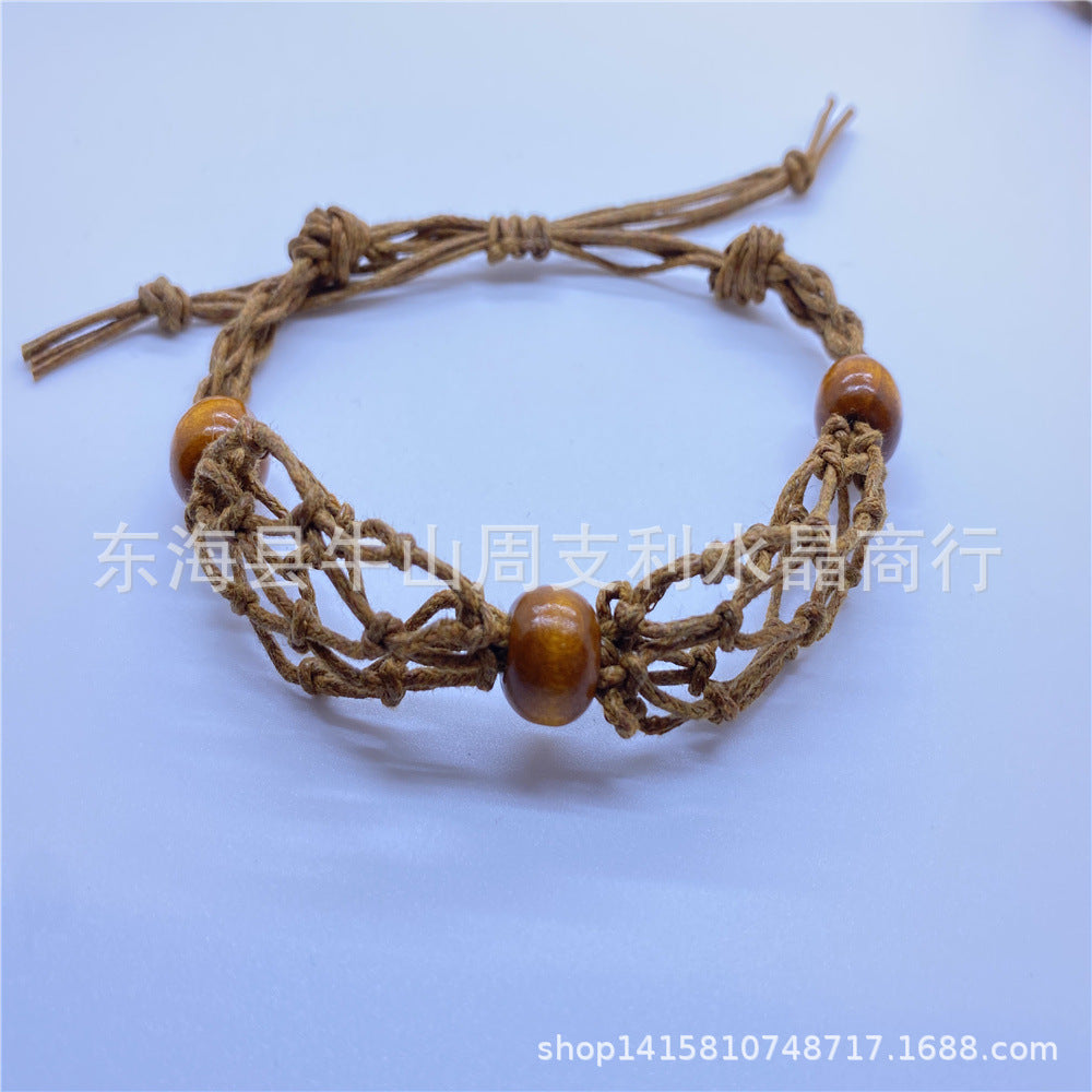 Wholesale Natural Stone Mesh Bag Woven Bracelet Adjustable Mesh Bag ACC-BT-Nius001