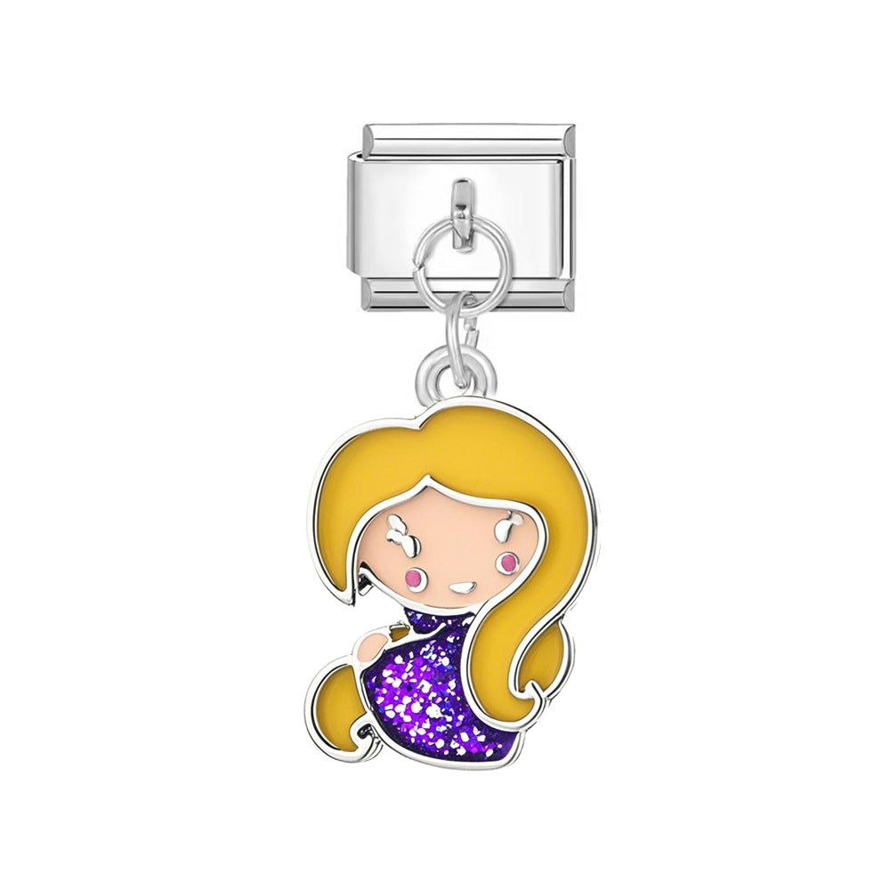 Wholesale Italian Charm Bracelet 9mm DIY Single Hook    Creative Stainless Steel Composable Bracelet