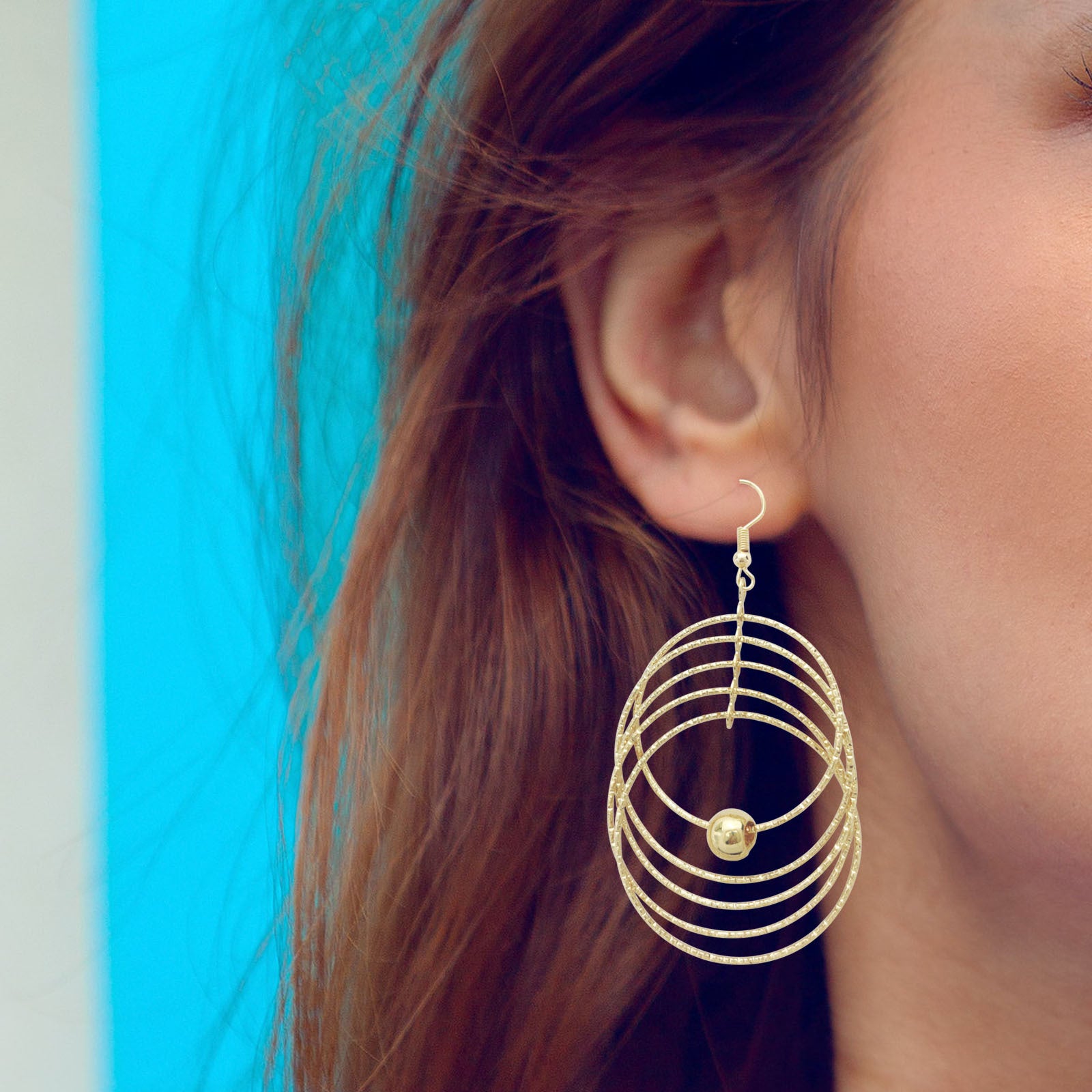 Wholesale Geometric Multi Layer Circle Earrings For Women Gold Round Bead Drop Earrings Party Gift Fashion Jewelry Accessory For Boutique Resale