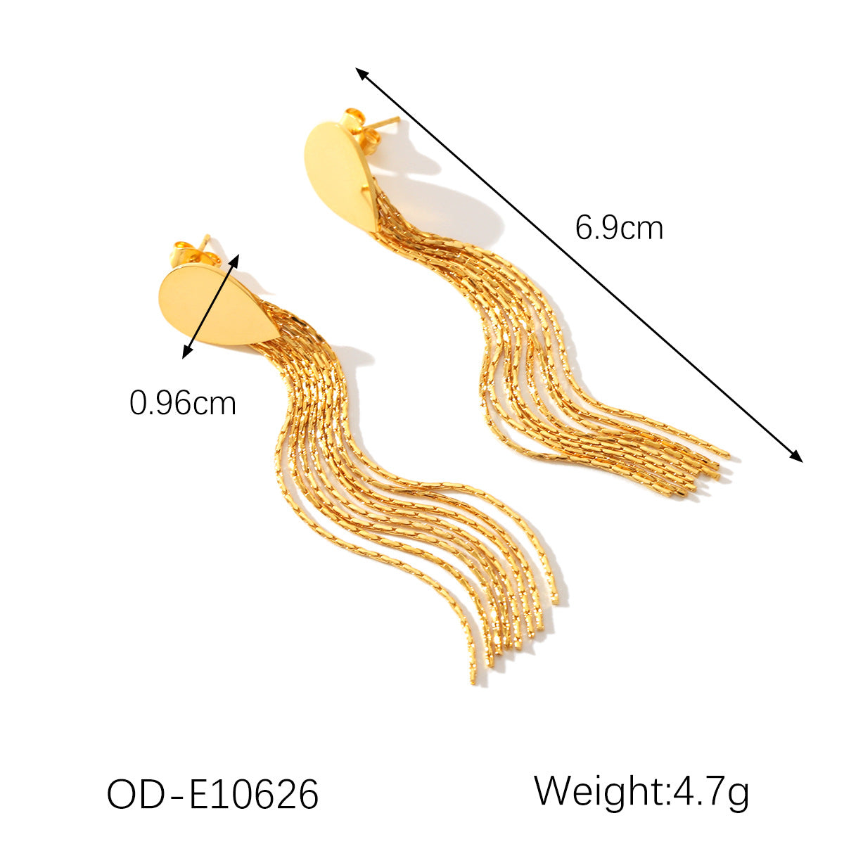 Wholesale  stainless steel tassel earrings water drop earrings