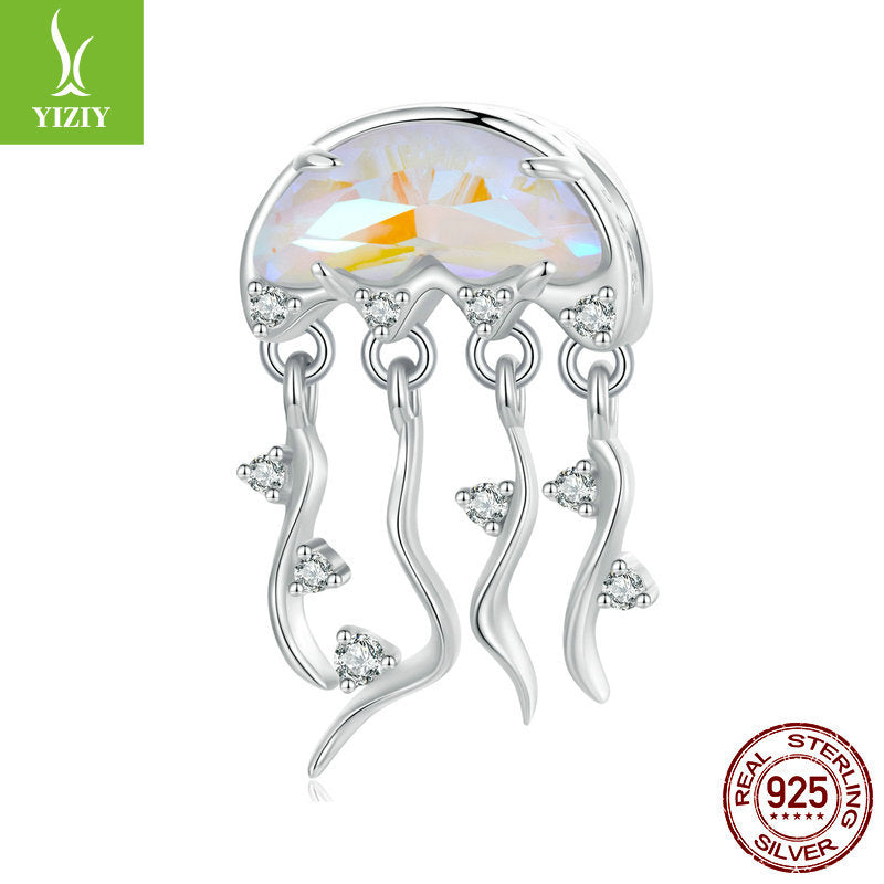 Wholesale Ocean Series Mermaid Tail Diy Pendant Accessories S925 Sterling Silver Beads Charms ACC-CHS-YinZhiyun006