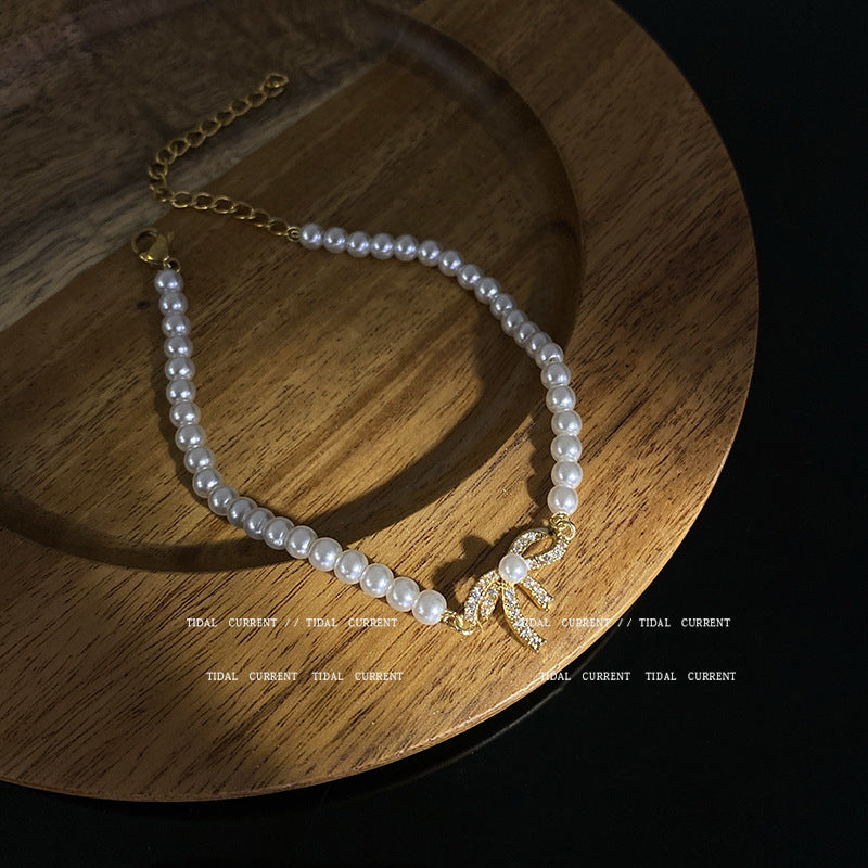 Wholesale vintage pearl bracelet titanium steel couple bracelet ACC-BT-Sengw001