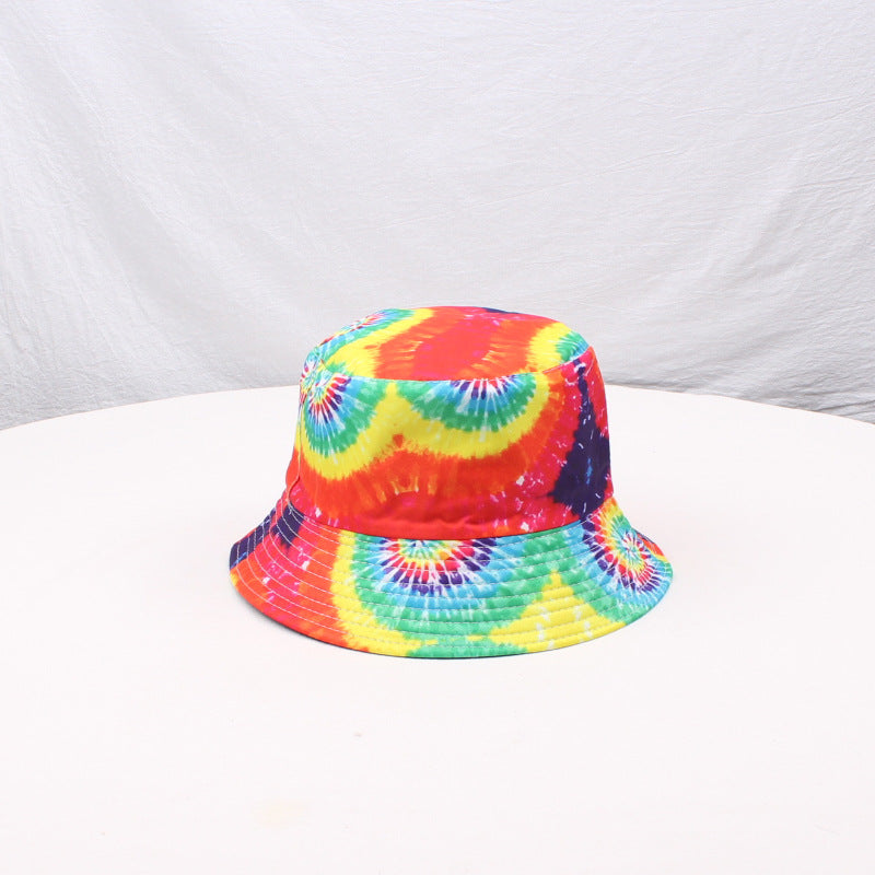 Wholesale 3D printed pattern fisherman hat tie-dyed double-sided bucket hat