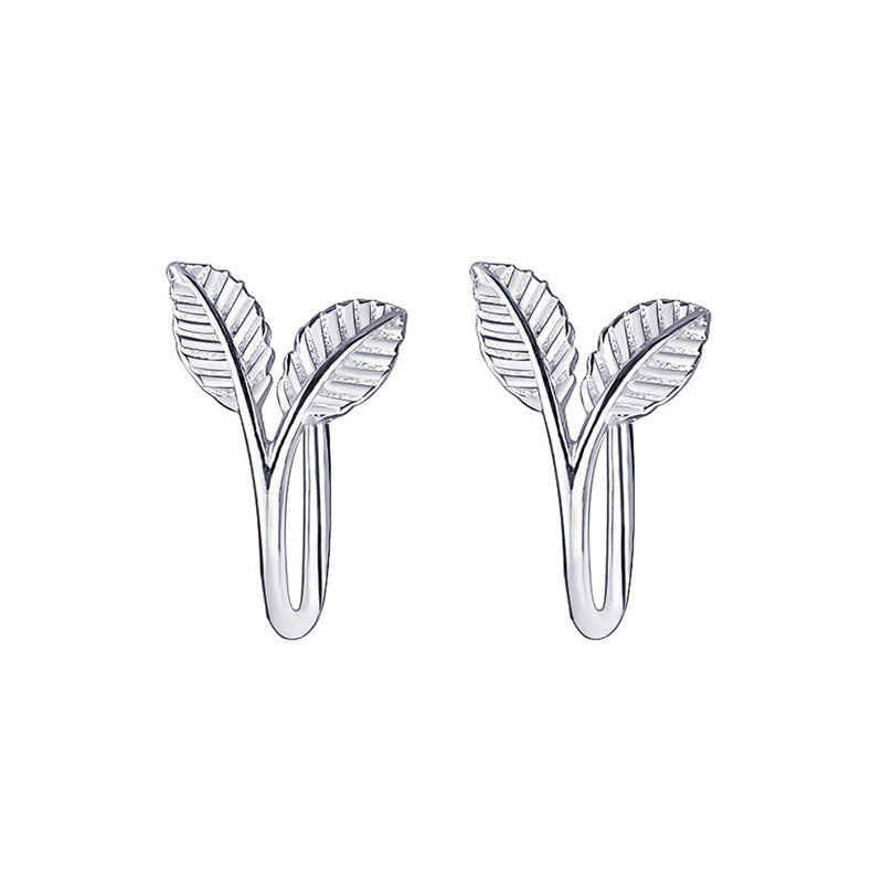 Wholesale  simple leaf ear clip earrings