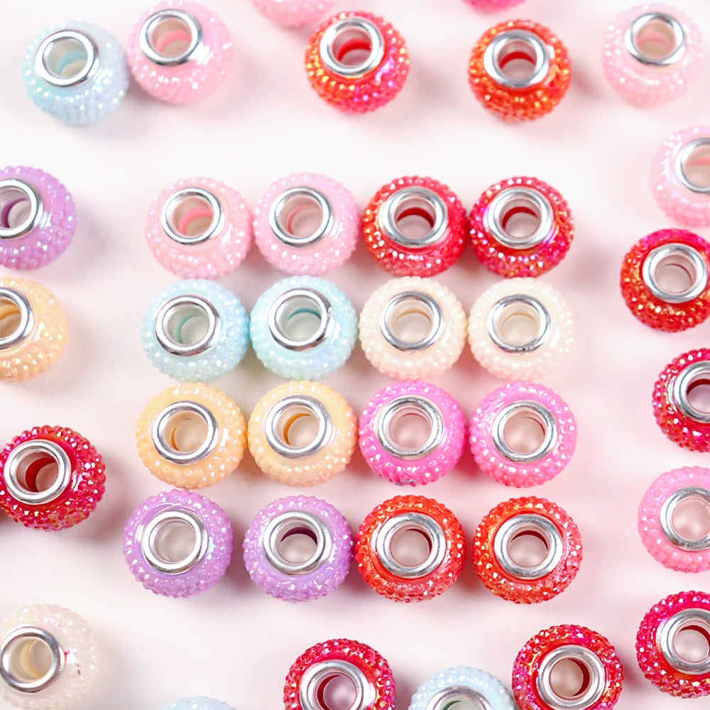 Wholesale100pcs  Big Hole Beads Gypsophila Resin Big Hole Beads DIY Jewelry