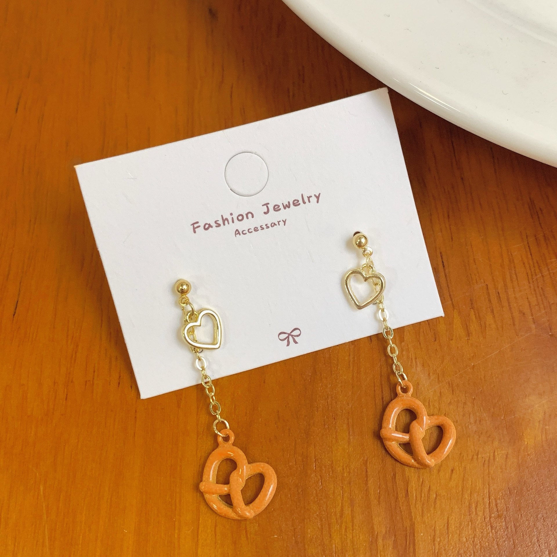 Wholesale Mini Silver Needle Earring Set Cartoon Cute Caramel Bread Small Earrings