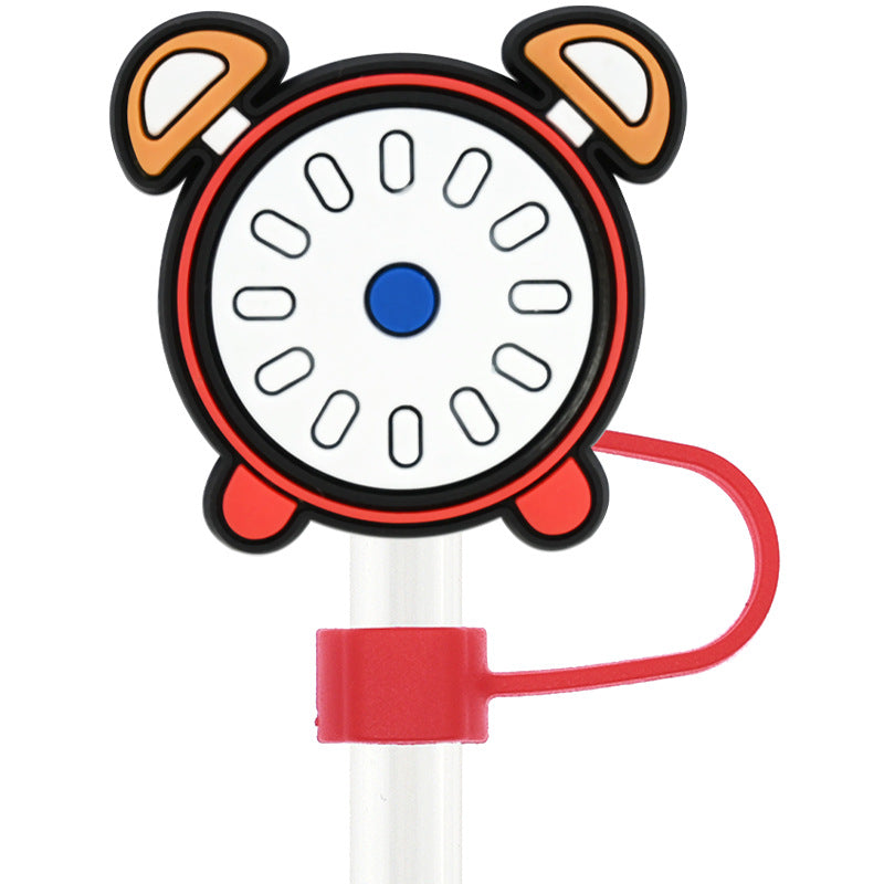 Wholesale Random 100pcs Back To School 10mm PVC Soft Glue Straw Tube Cap ACC-SCR-RYY095