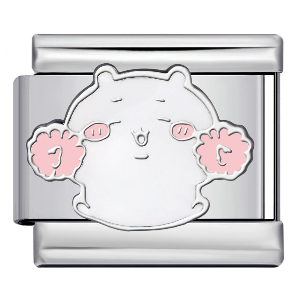 Wholesale Italian Charm Bracelet 9mm DIY Splicing Cute Cartoon Stainless Steel Composable Bracelet