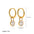 Wholesale  Stainless Steel 18K Gold Color Zircon Oval Earrings
