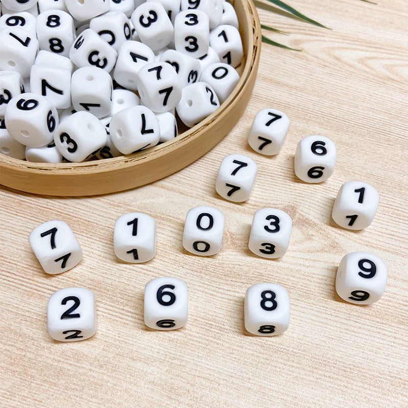 Wholesale of 100PCS Silicone Digital Beads ACC-BDS-WDX003