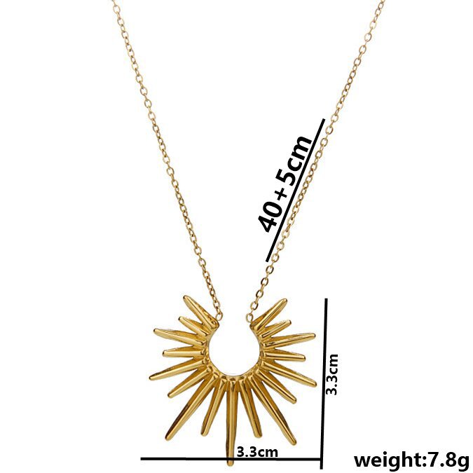 Wholesale Radiation Sunflower Titanium Steel Necklace