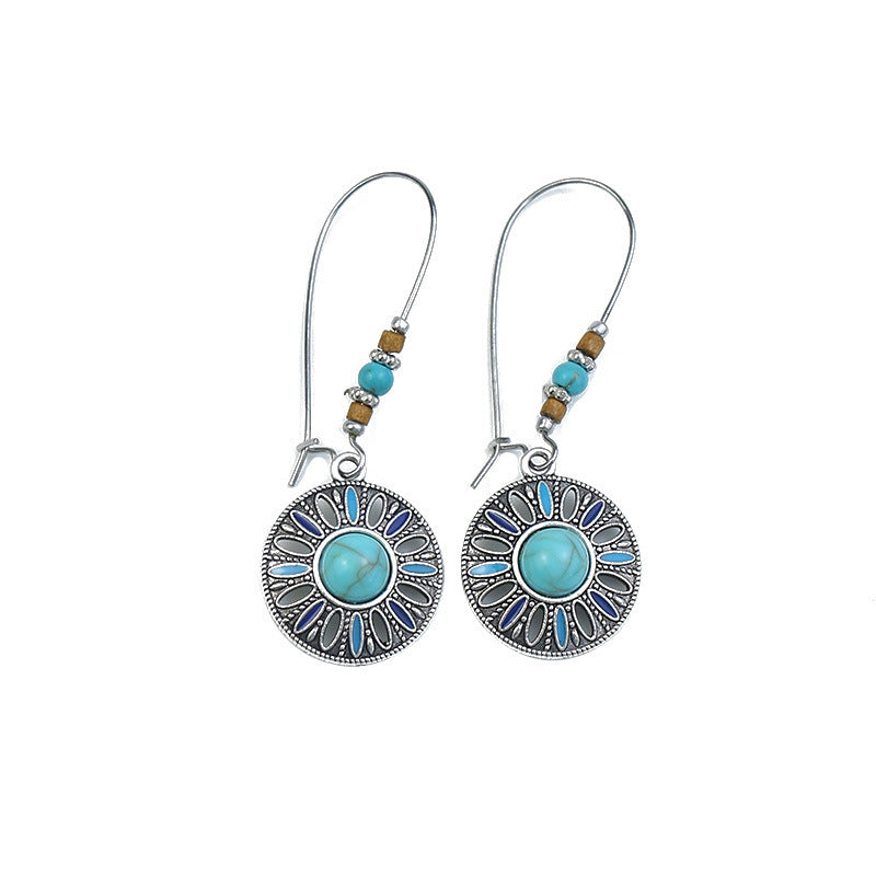 Wholesale Bohemian hippie earrings fashion alloy long exaggerated earrings retro nostalgic female earrings ear jewelry