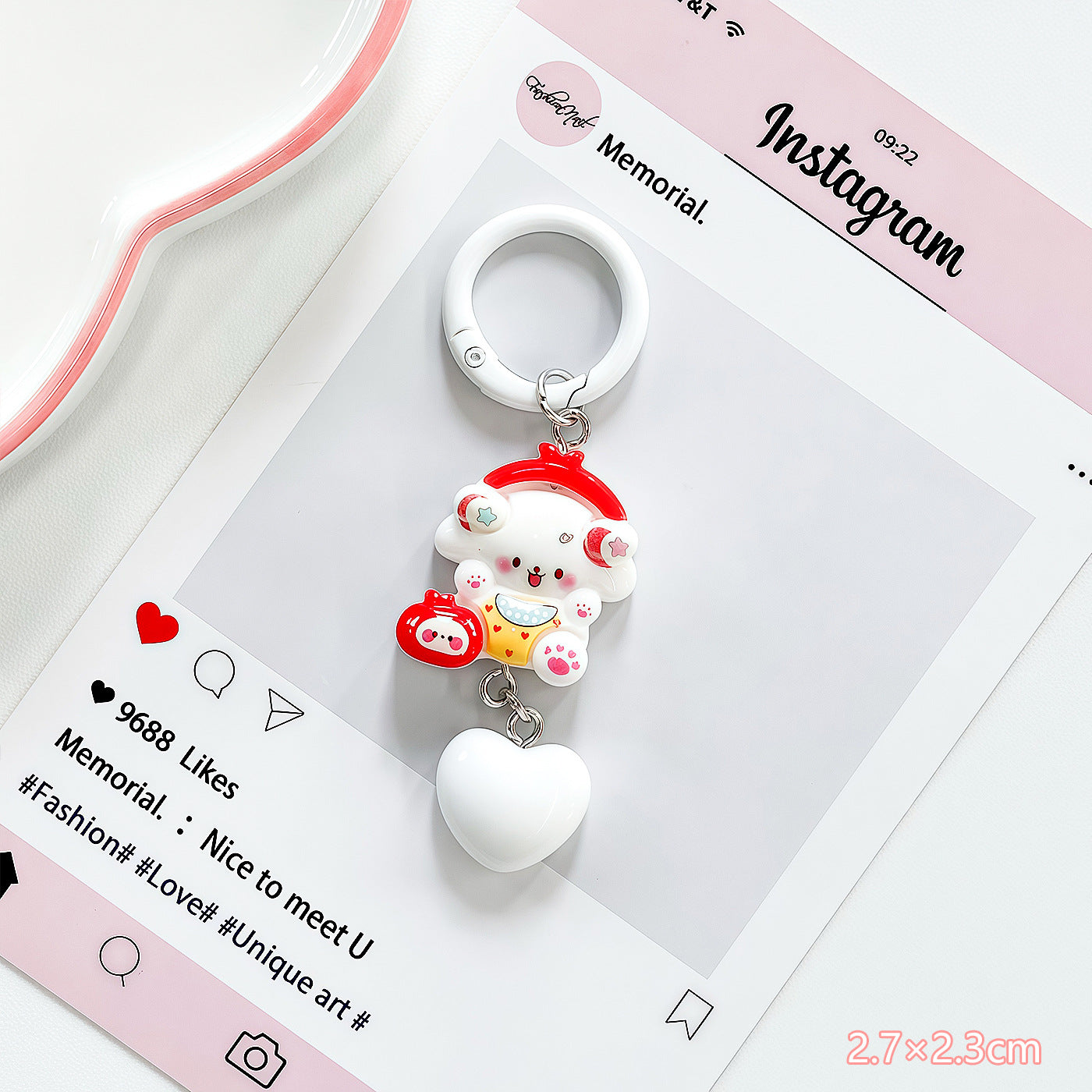 Wholesale Cartoon Apple Heart Pendant Keychain Bag Charm Fashion Accessory Gift
