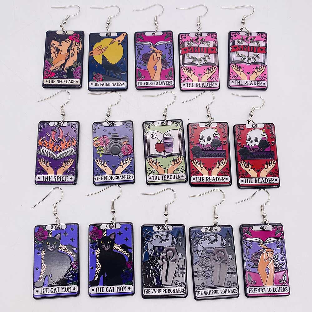 Wholesale Halloween Acrylic Skull Cat Bat Earrings ACC-ES-ChenY033