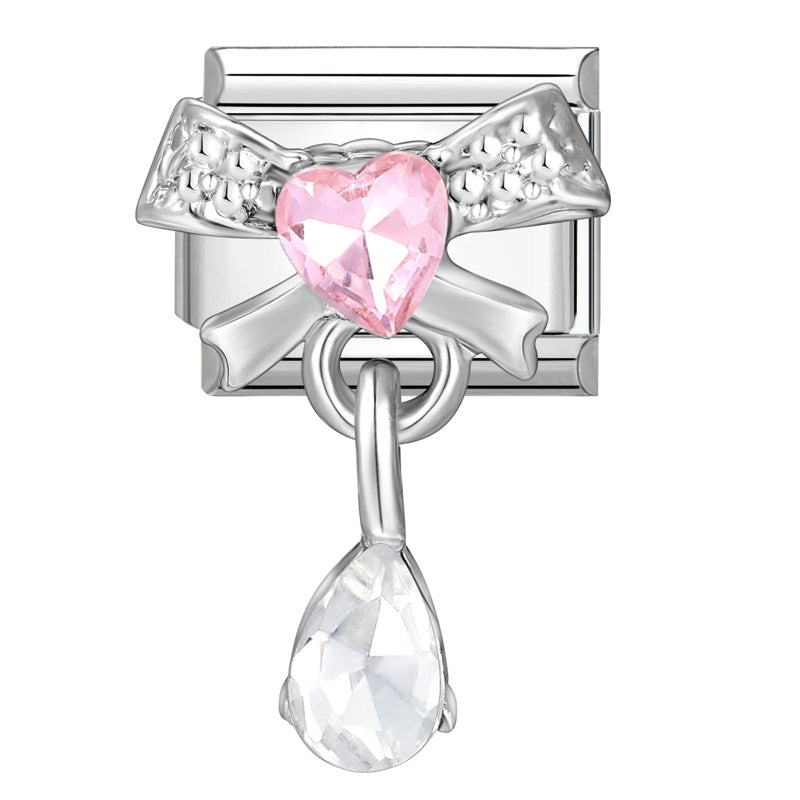 Wholesale Italian Charm Bracelet 9mm DIY Splicing Diamond Pendant Stainless Steel Composable Bracelet