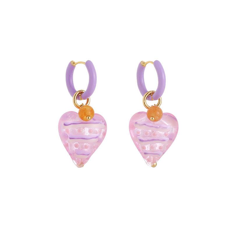 Wholesale cute colorful lovely star rabbit glaze earrings