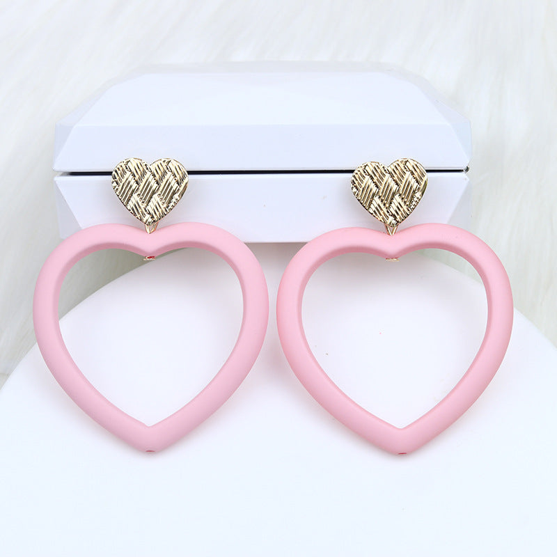 Wholesale Valentine's Day Love Hollow Spray Paint Acrylic Earrings