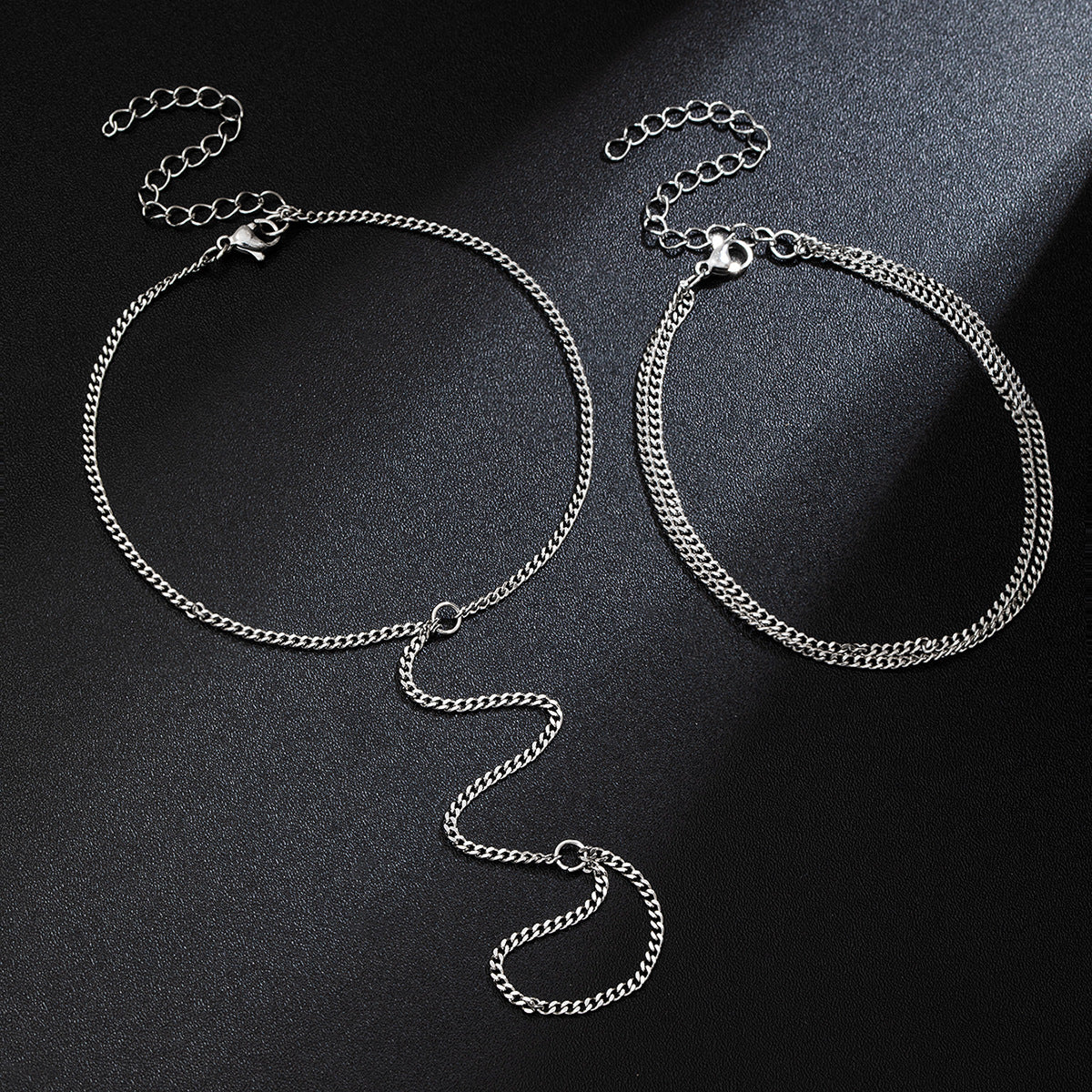 Wholesale Layered stainless steel chain multi-layered ladies anklet