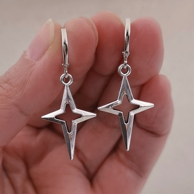 Wholesale Gothic Punk Star Cross Pendant Dangle Earrings Fashion Jewelry Accessory