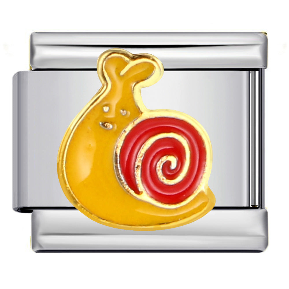 Wholesale Italian Charm Bracelet 9mm DIY Splicing Removable Oil Drop Animal Stainless Steel Composable Bracelet