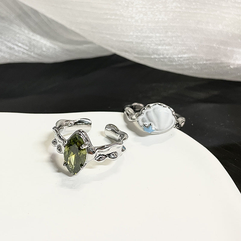 Wholesale Olive zircon ring mix and match stacking adjustable ring