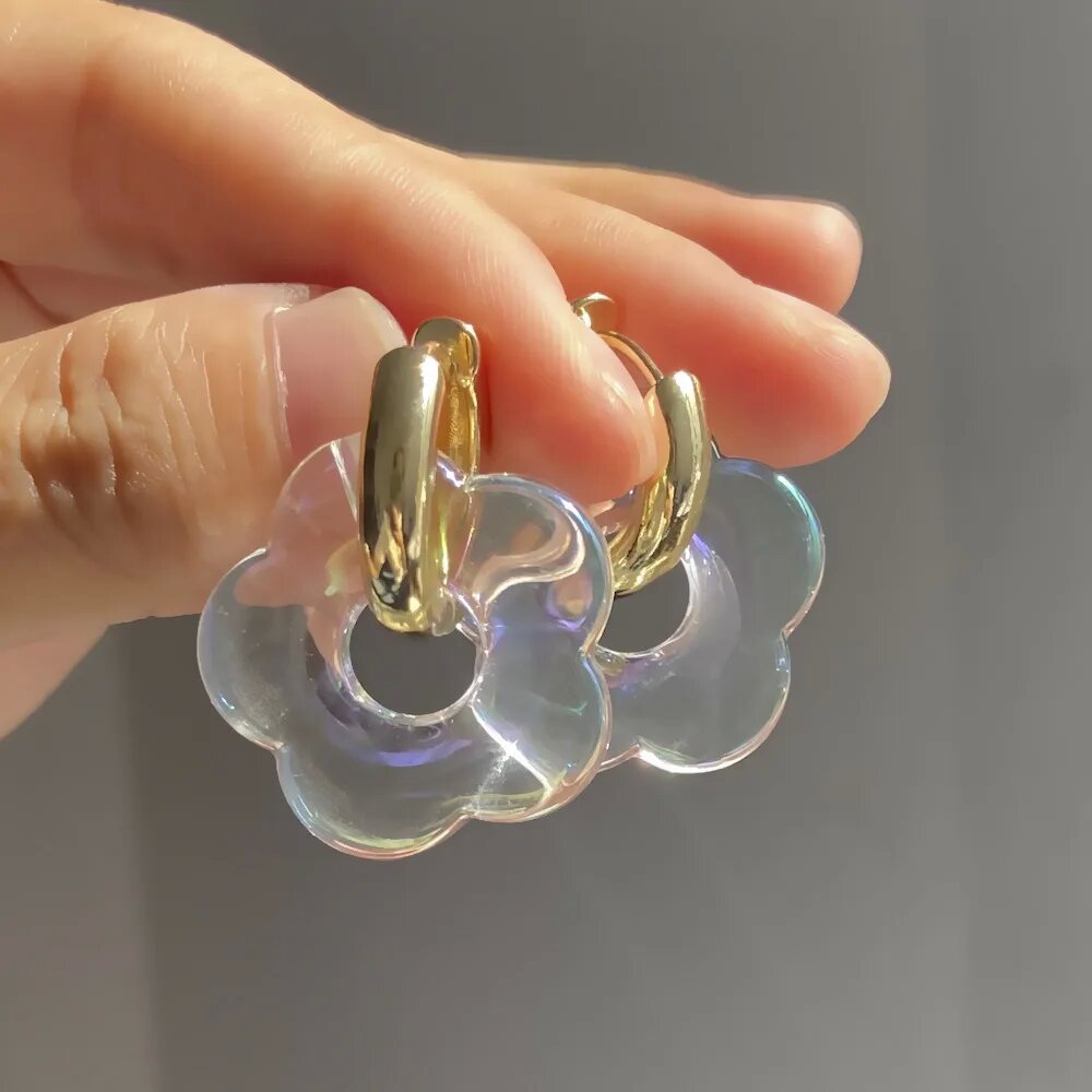 Wholesale Colorful Flower Acrylic Earrings