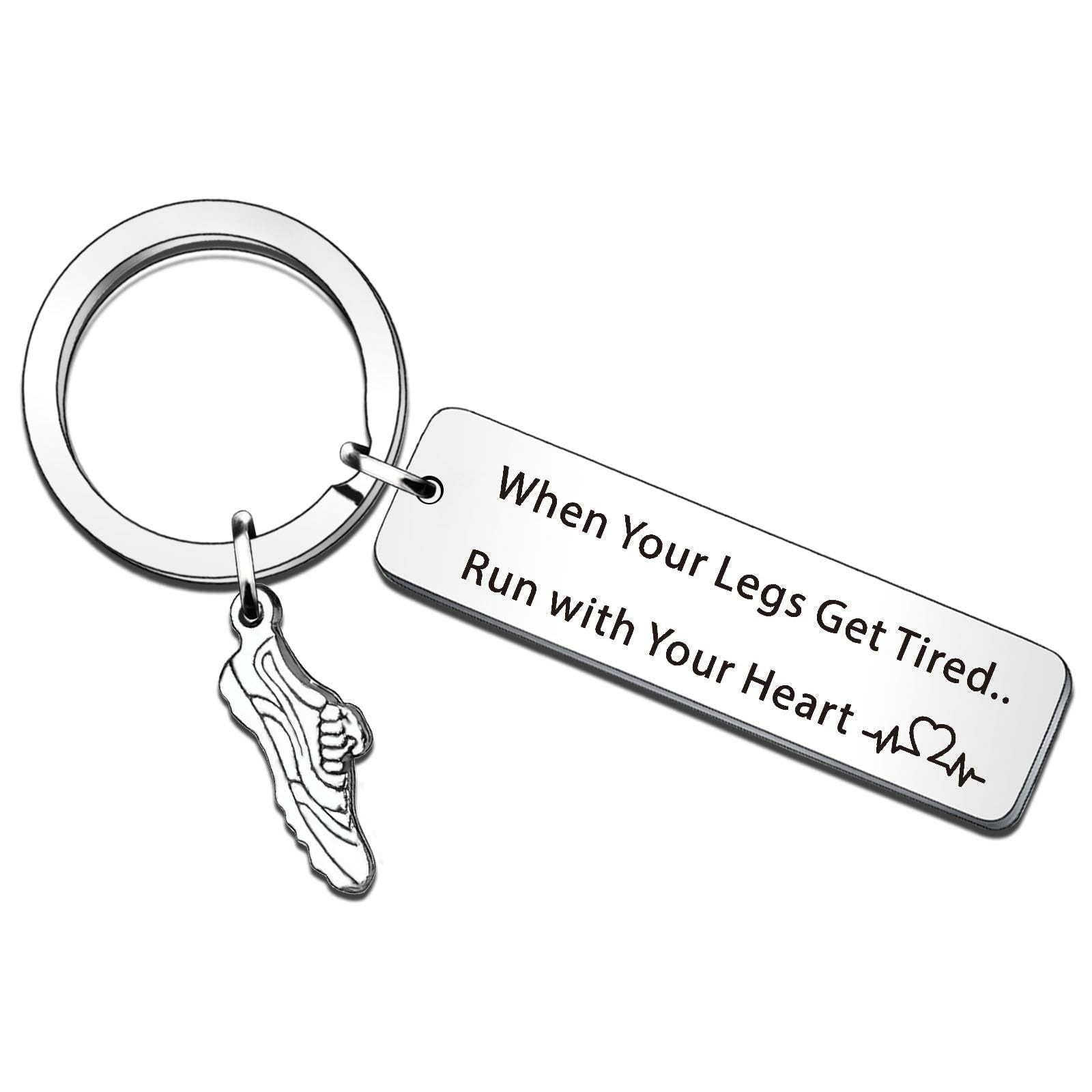 Wholesale Modern Art Stainless Steel Keychain Gift For Marathon Runners And Track Enthusiasts