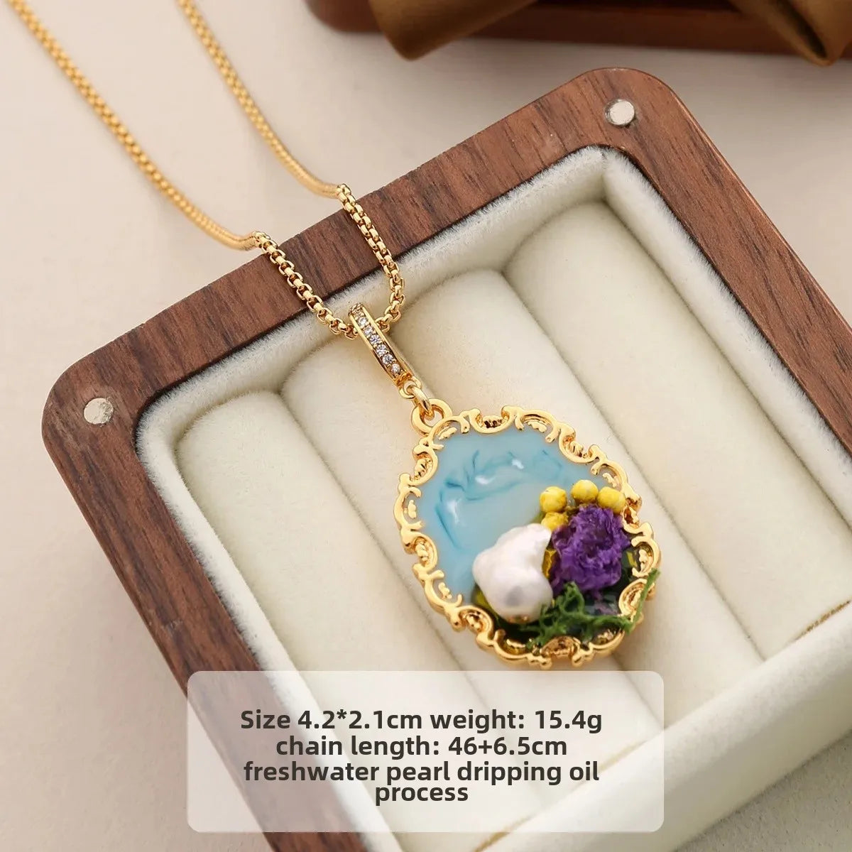 Wholesale Oil Painting Style Pendant Necklace